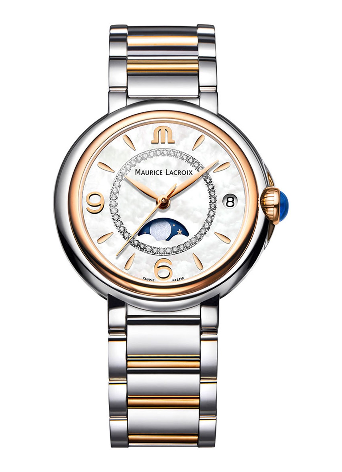 Maurice Lacroix Fiaba Moonphase horloge FA1084-PVP13-150-1 - voorkant 2 zilver