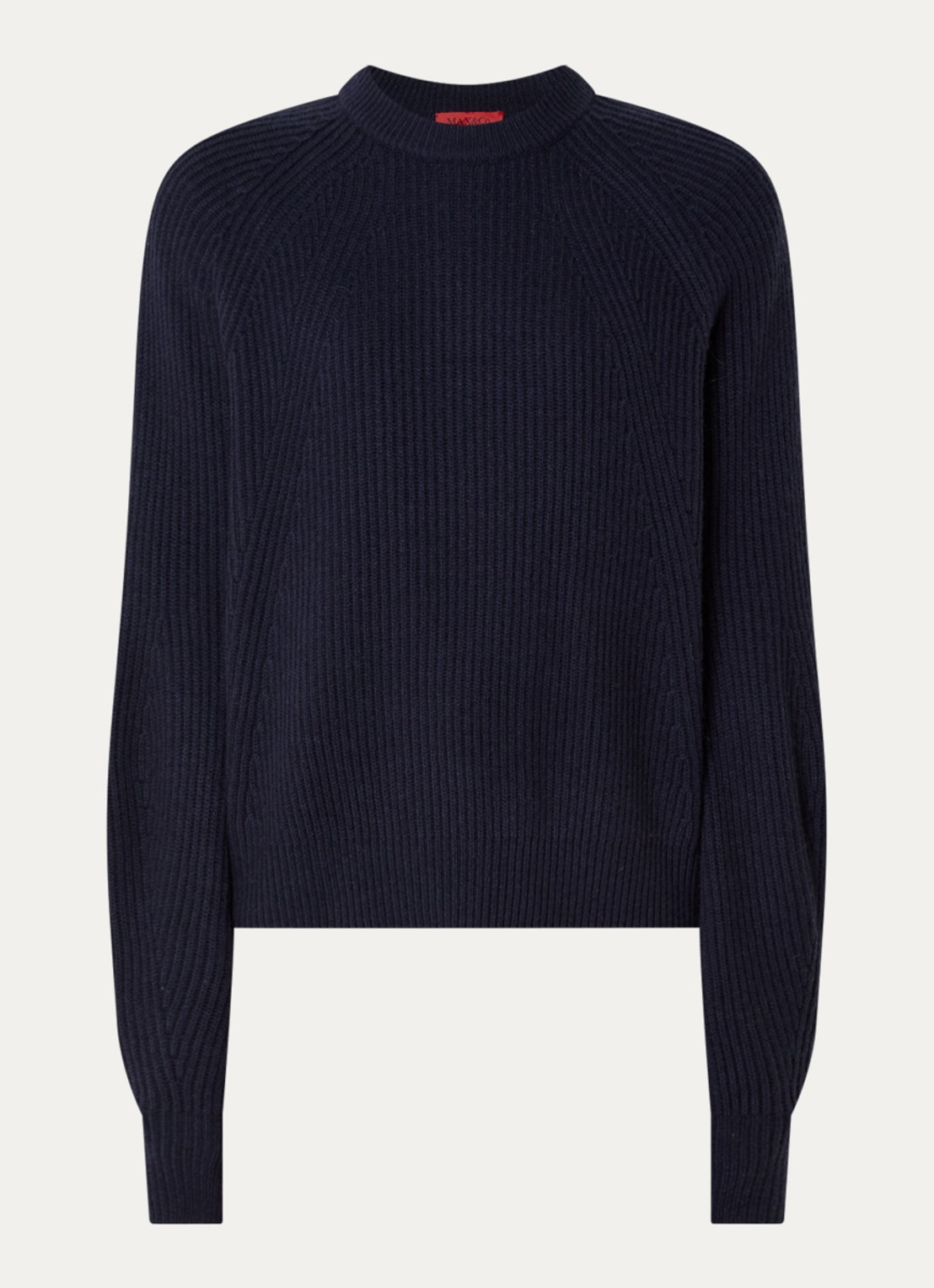 Max & Co Adagio ribgebreide trui in kasjmier wolblend - voorkant 3 donkerblauw