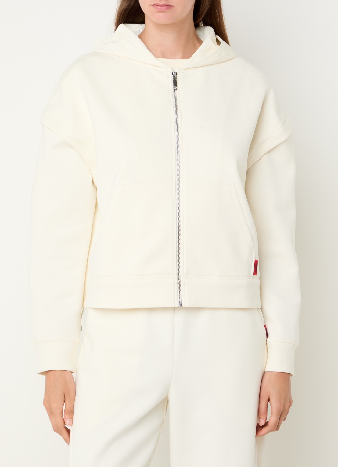 Max & Co Bavero sweatvest met capuchon - detail gebroken wit