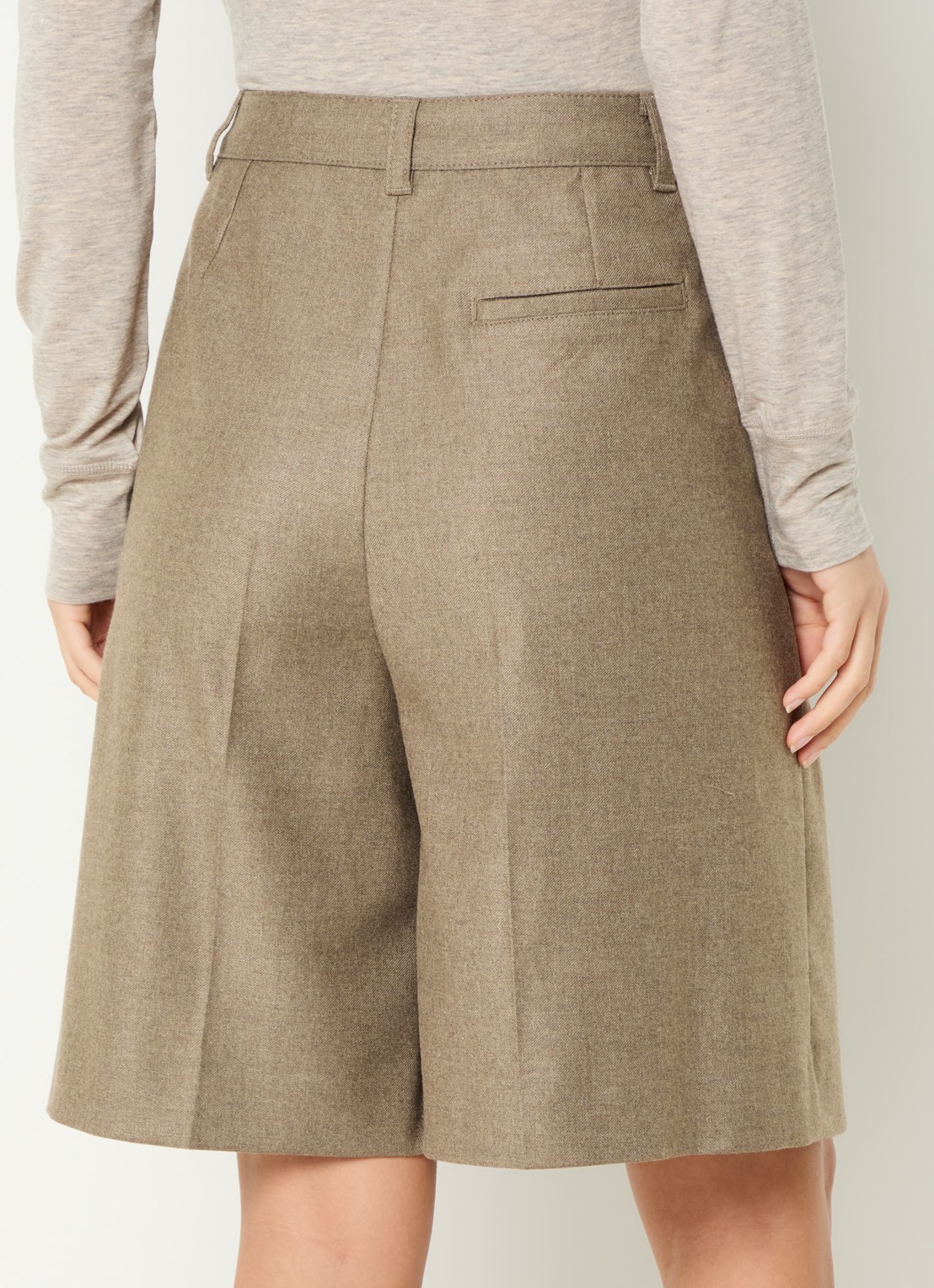 Max & Co Blazer in wolblend met paspelzakken - achterkant 4 khaki