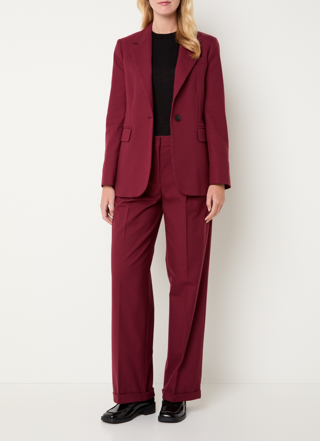 Max & Co Blazer met klepzakken - voorkant 4 bordeauxrood