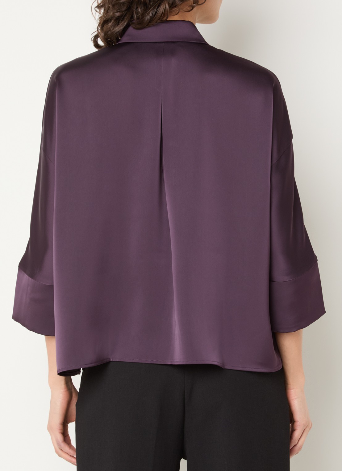 Max & Co Blouse van satijn - achterkant 4 paars
