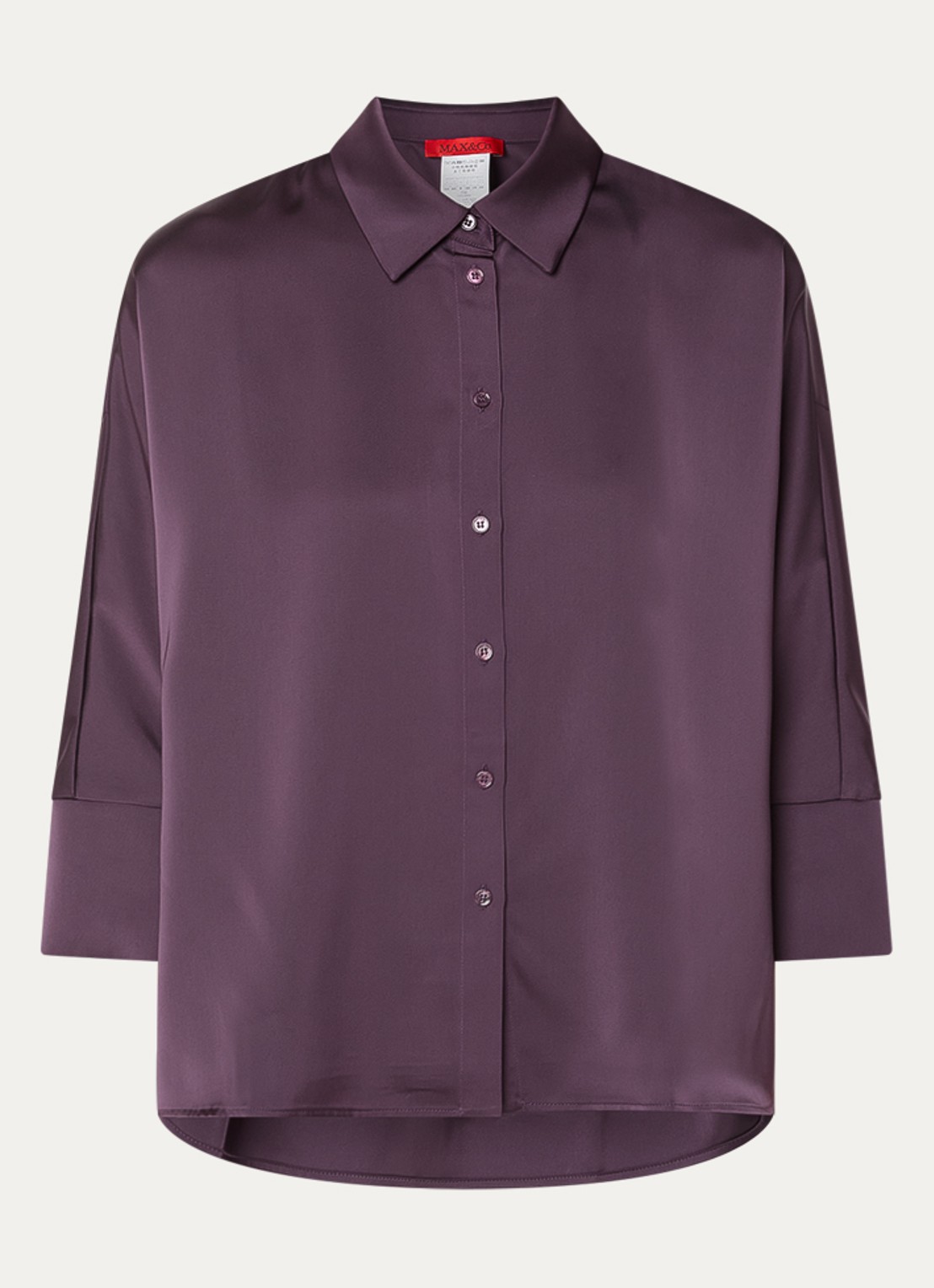 Max & Co Blouse van satijn - voorkant paars