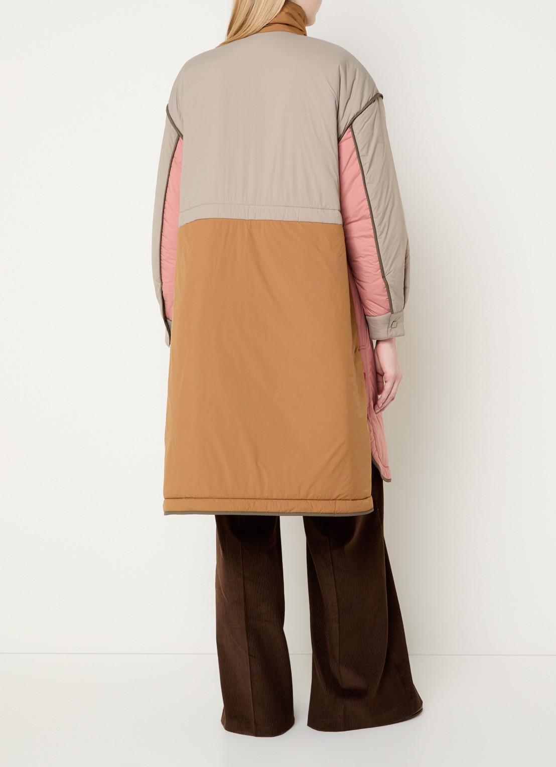 Max & Co Buona longline puffer jas  - achterkant 2 beige