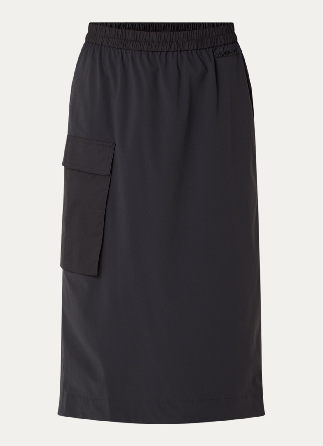 Max & Co Calco midi rok met klepzak - voorkant zwart