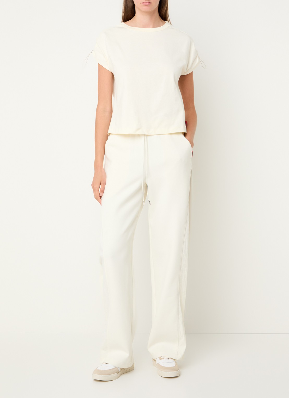 Max & Co Coimbra T-shirt met trekkoord - voorkant 3 creme