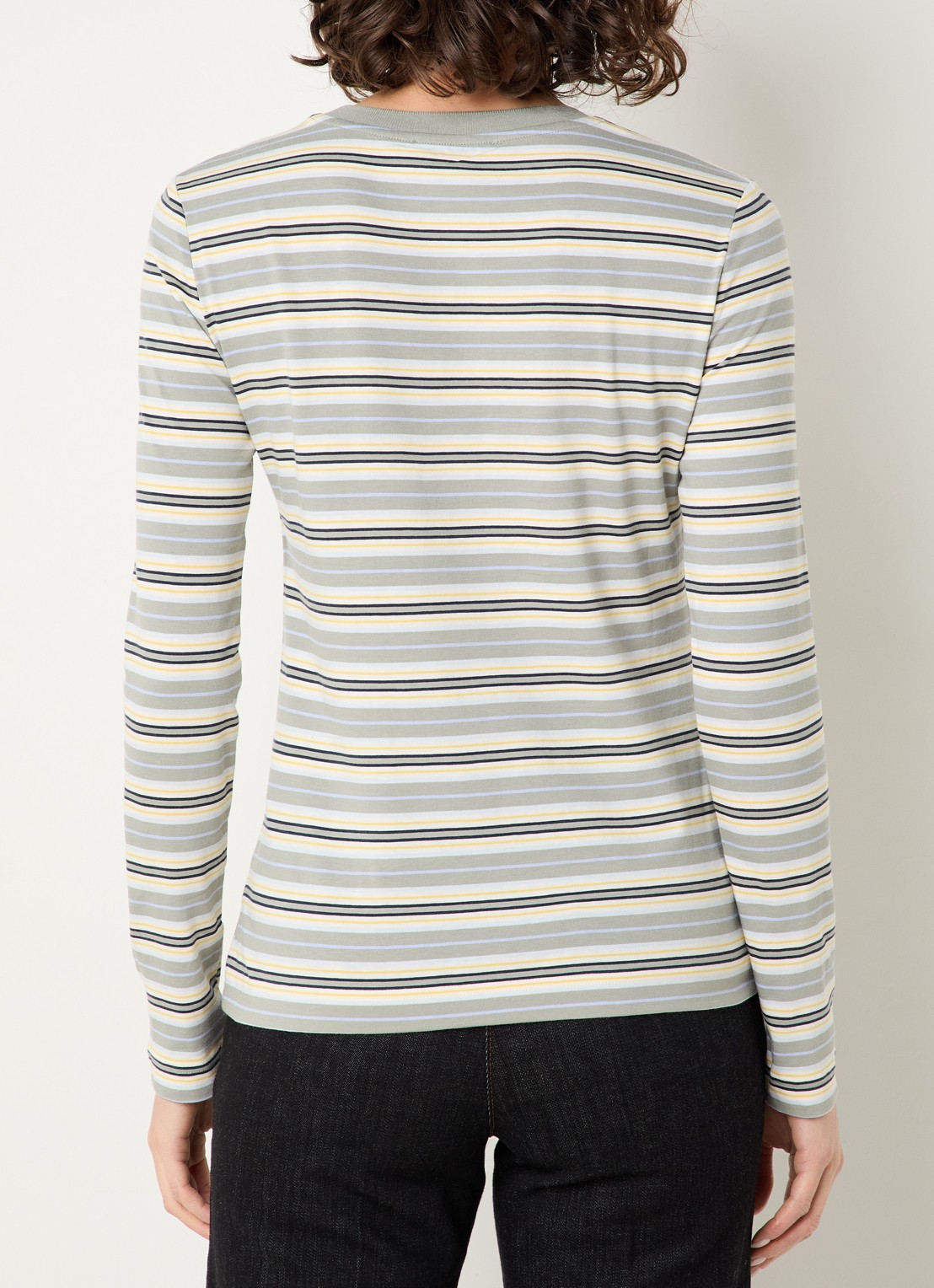 Max & Co Comedusa longsleeve met streepprint - achterkant 3 lichtgroen