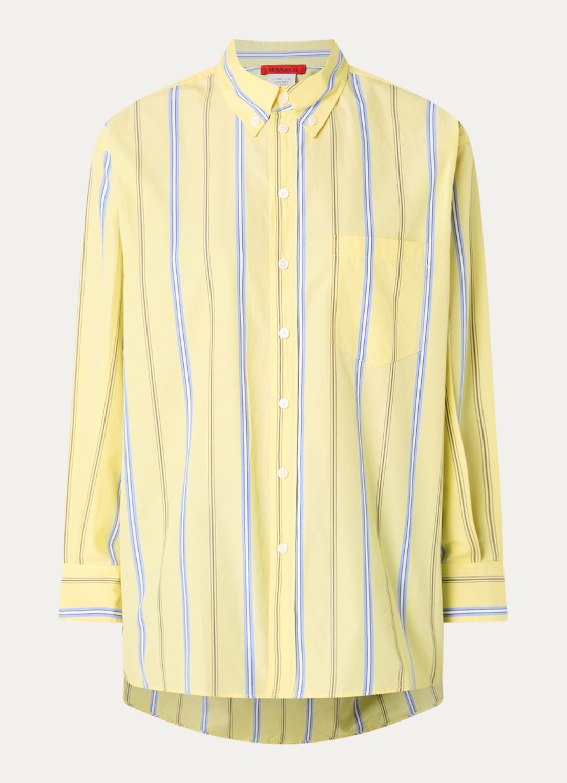 Max & Co Dama blouse met streepprint - voorkant 2 geel