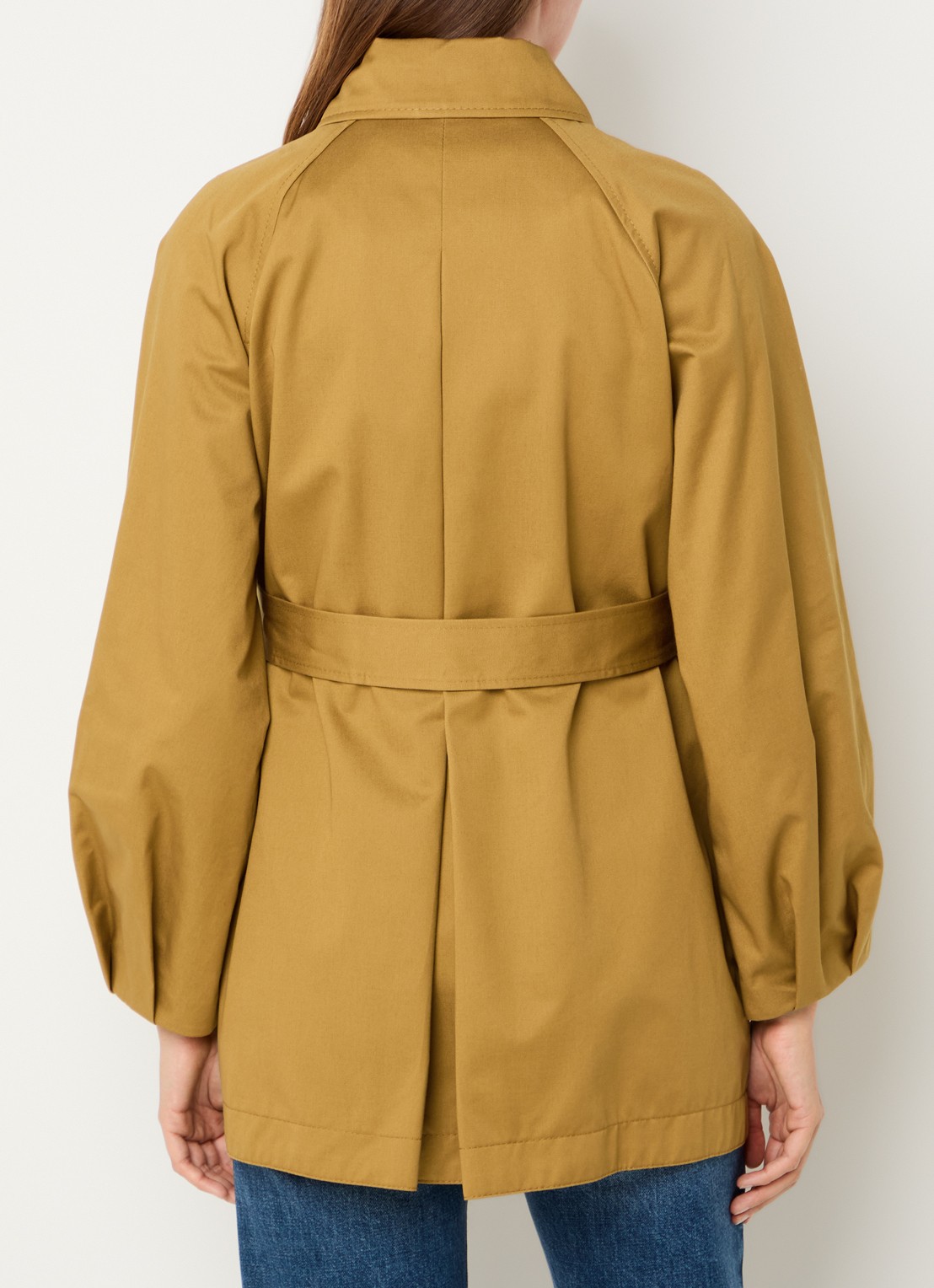 Max & Co Elis double-breasted trenchcoat met steekzakken - achterkant 2 mosterd