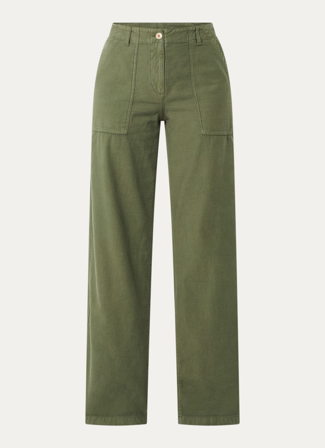 Max & Co Emiro high waist loose fit broek met steekzakken - voorkant 3 groen