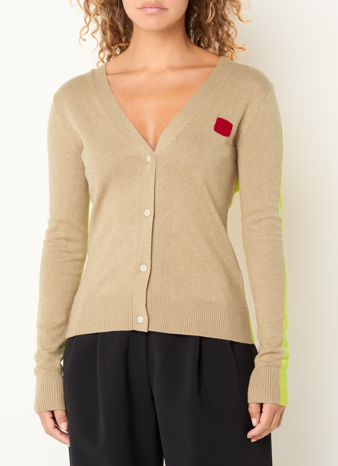 Max & Co Fijngebreide vest in kasjmierblend - detail 2 camel