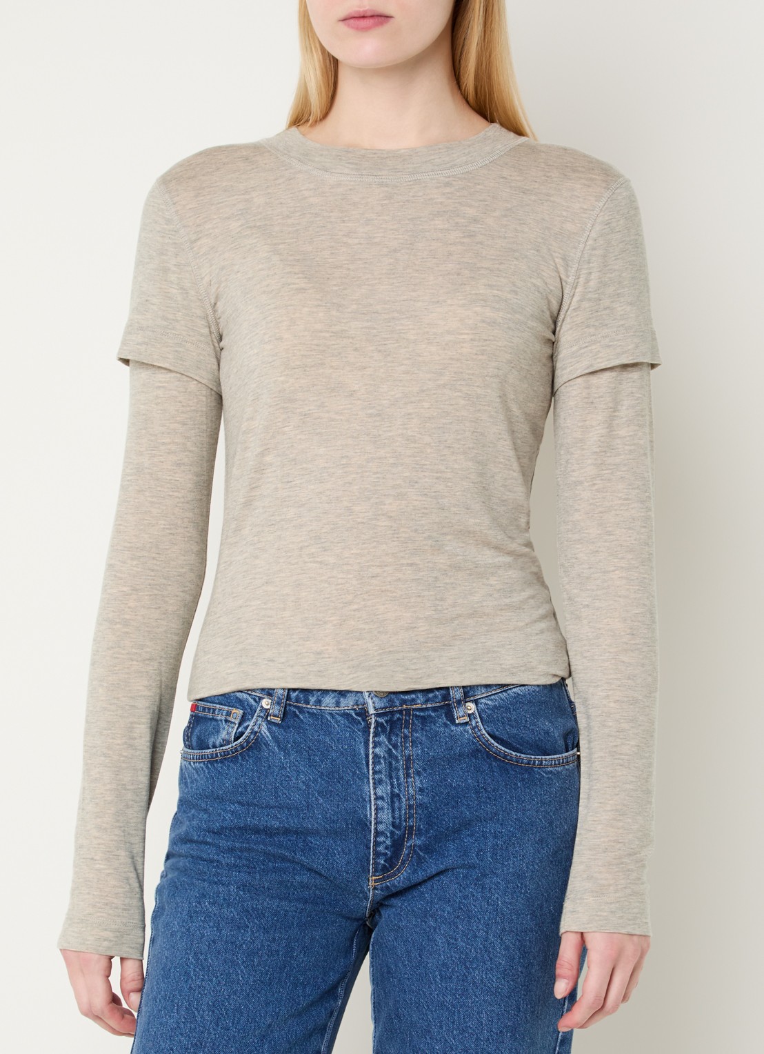 Max & Co Gala longsleeve met gemêleerd dessin - detail 3 grijsmele