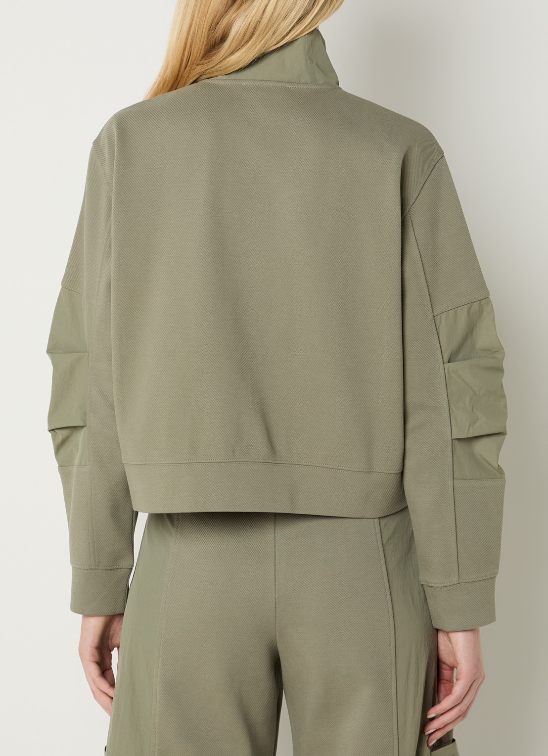 Max & Co Galante sweater met halve rits - achterkant 4 olijfgroen