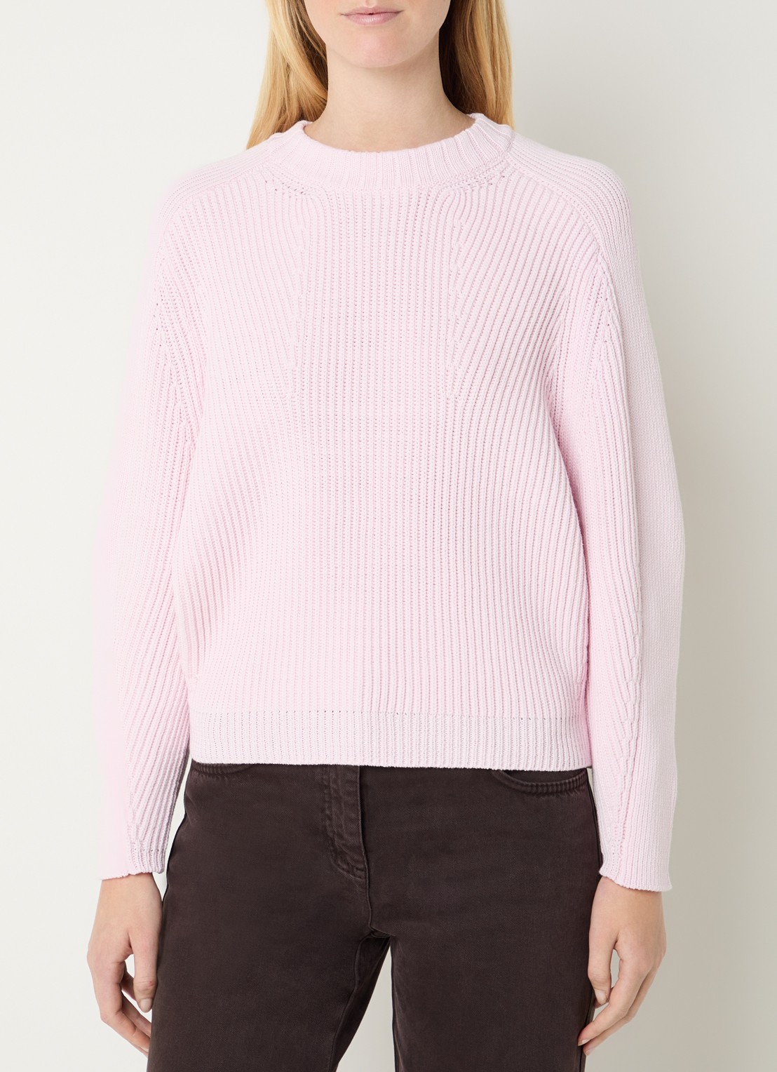 Max & Co Geranio fijngebreide trui met ronde hals - detail 4 roze
