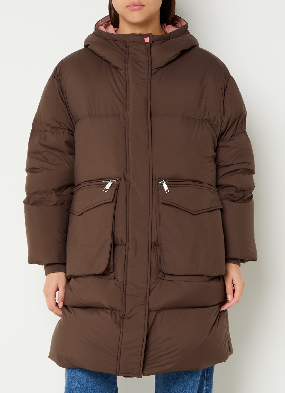 Max & Co Gewatteerde parka met opgestikte zakken - detail bruin