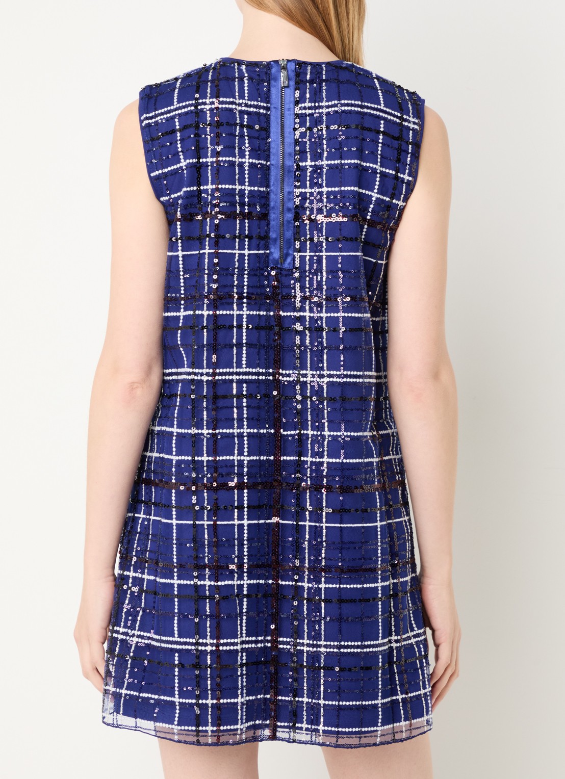 Max & Co Gondola mini jurk met pailletten - achterkant 2 royalblauw