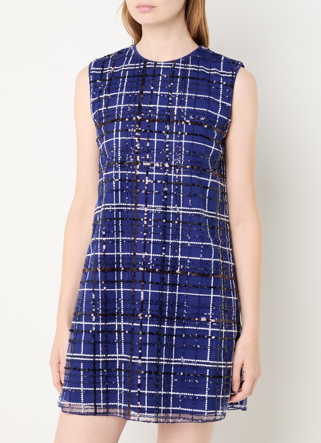 Max & Co Gondola mini jurk met pailletten - detail royalblauw