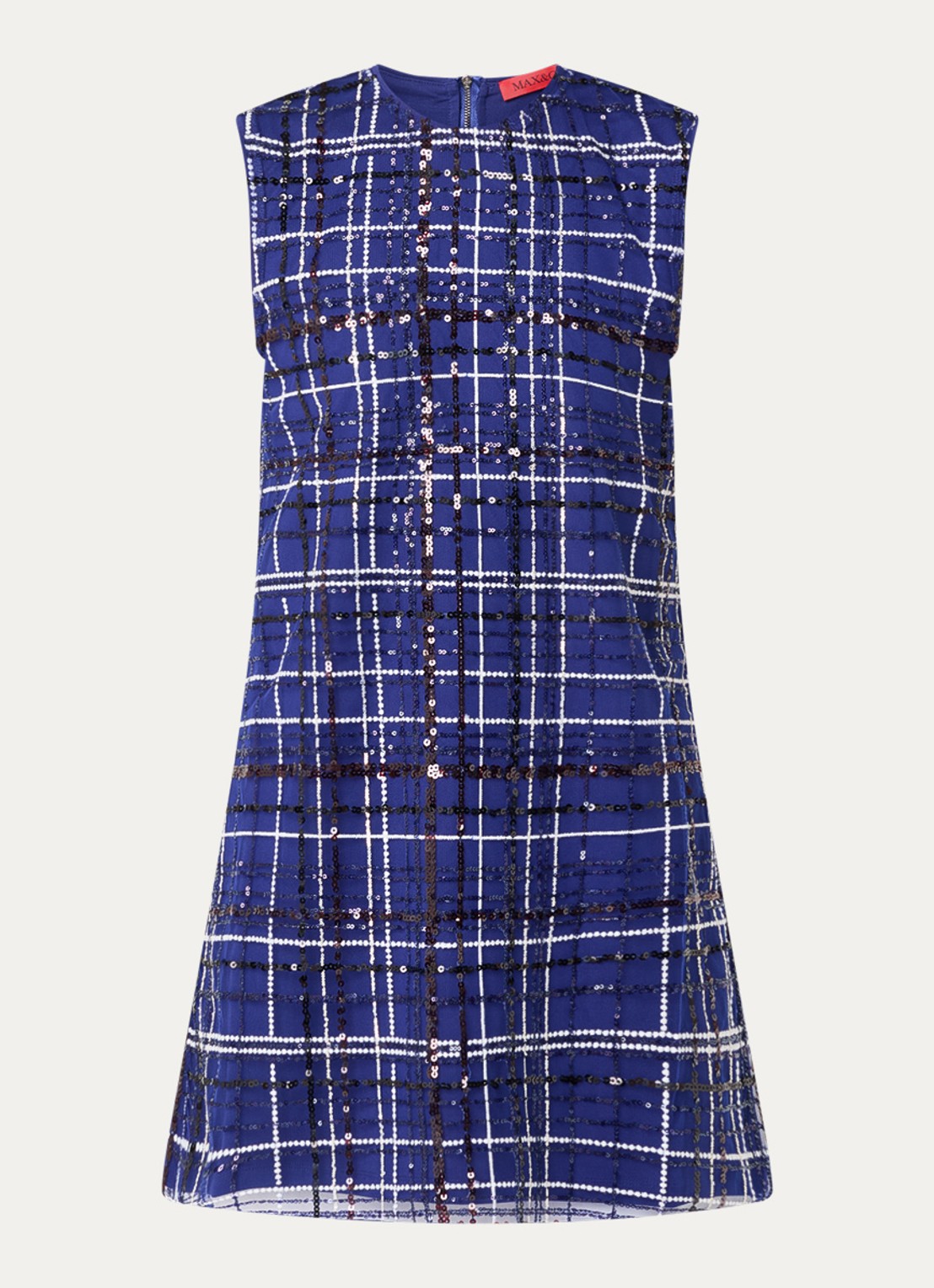 Max & Co Gondola mini jurk met pailletten - voorkant 3 royalblauw