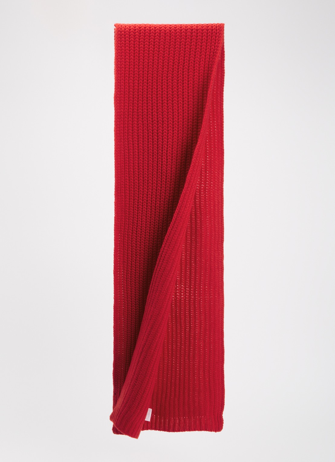 Max & Co Grofgebreide sjaal van wol  - detail rood