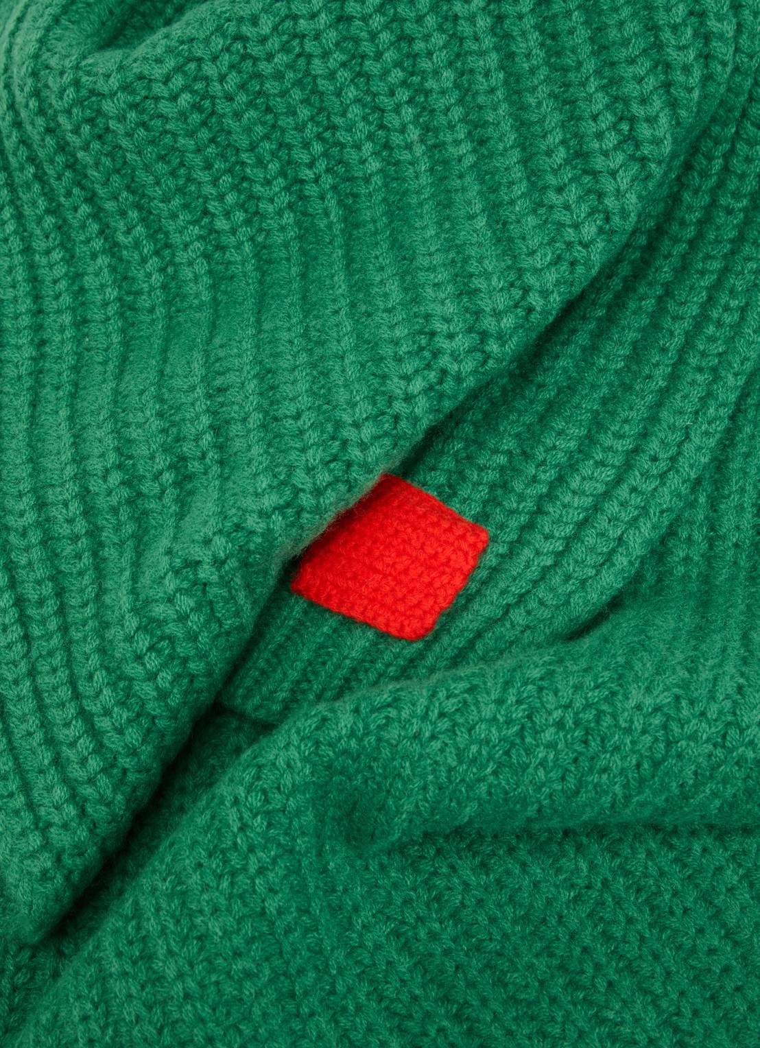 Max & Co Grofgebreide sjaal van wol  - detail 3 groen