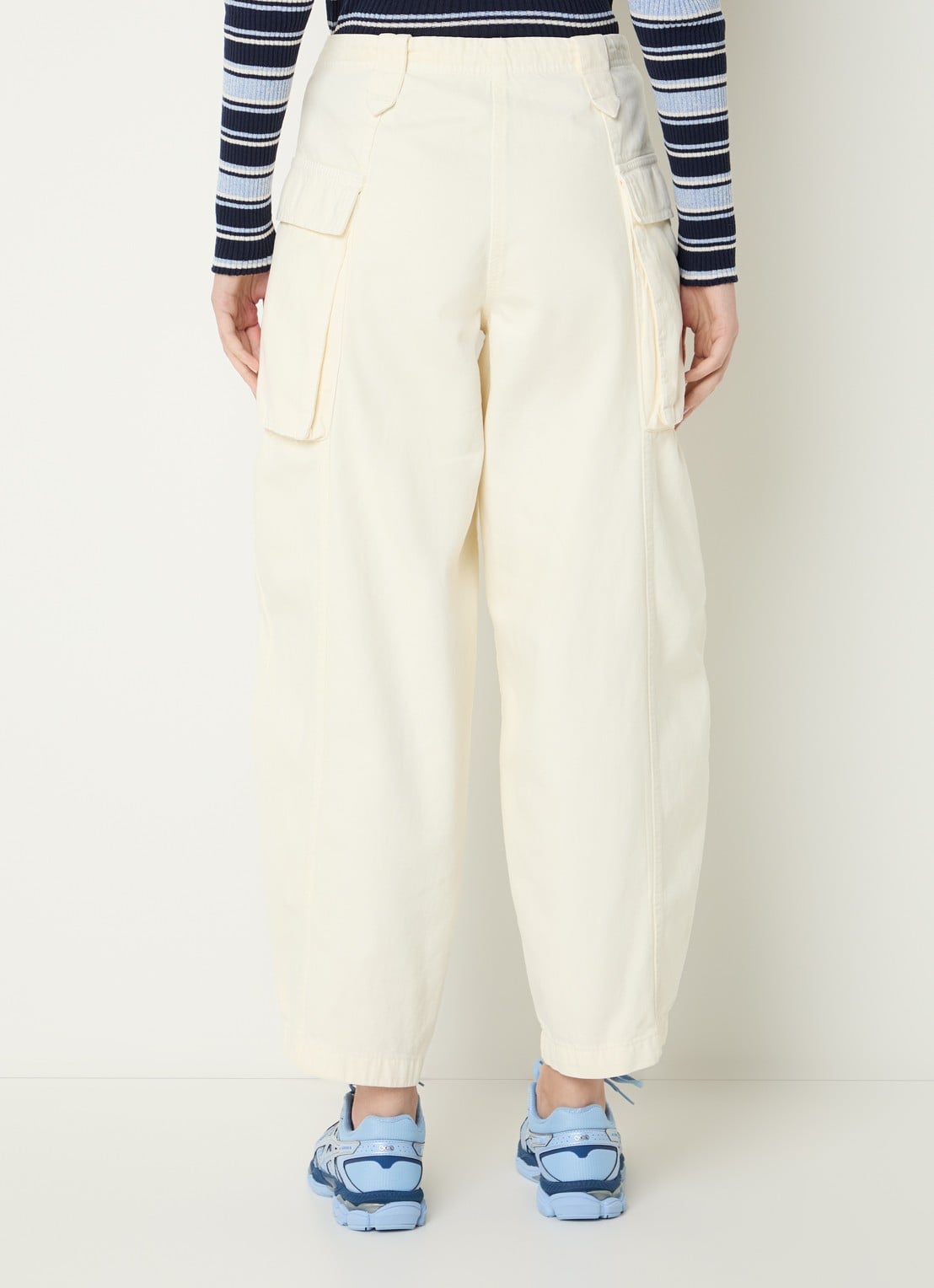 Max & Co High waist loose fit cargobroek met klepzakken - achterkant 3 creme