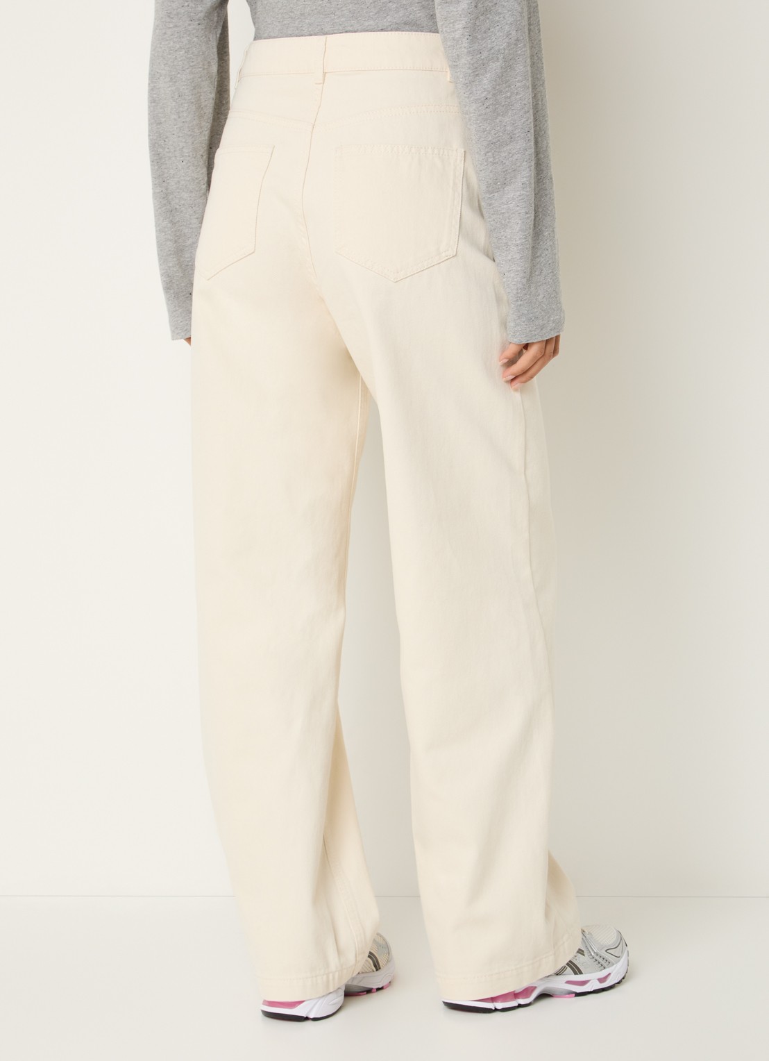 Max & Co High waist loose fit jeans met gekleurde wassing - achterkant 3 ivoor