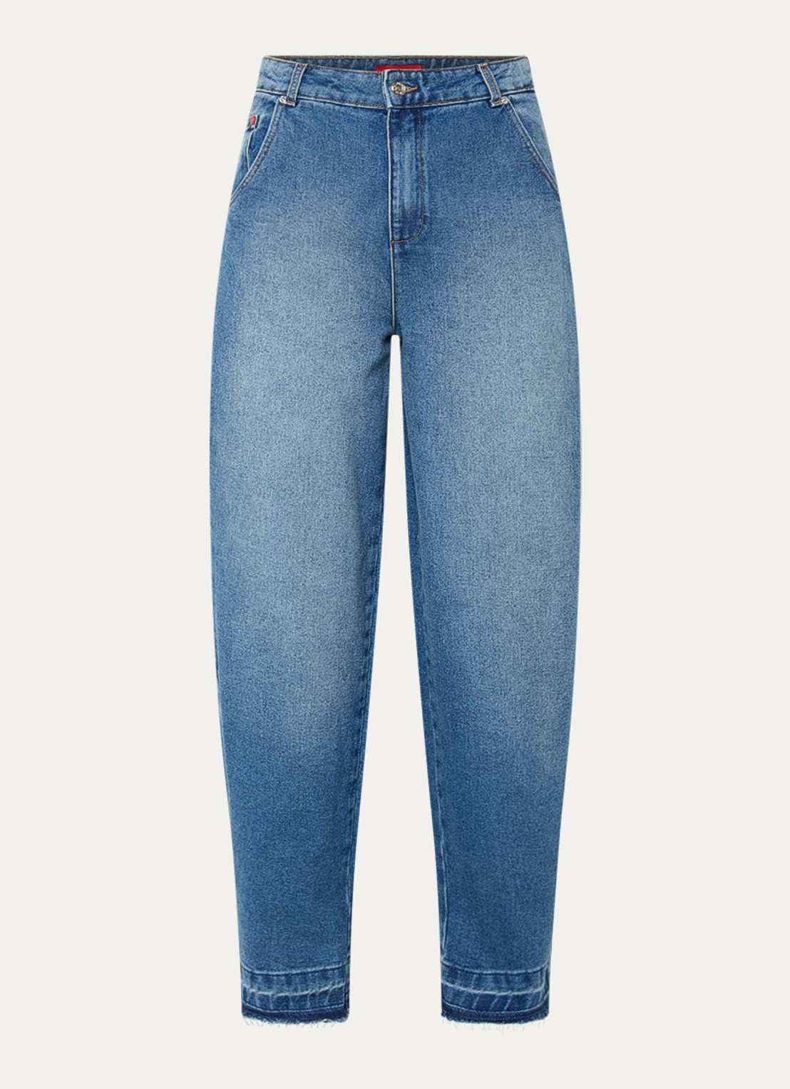 Max & Co High waist loose fit jeans met medium wassing - voorkant indigo