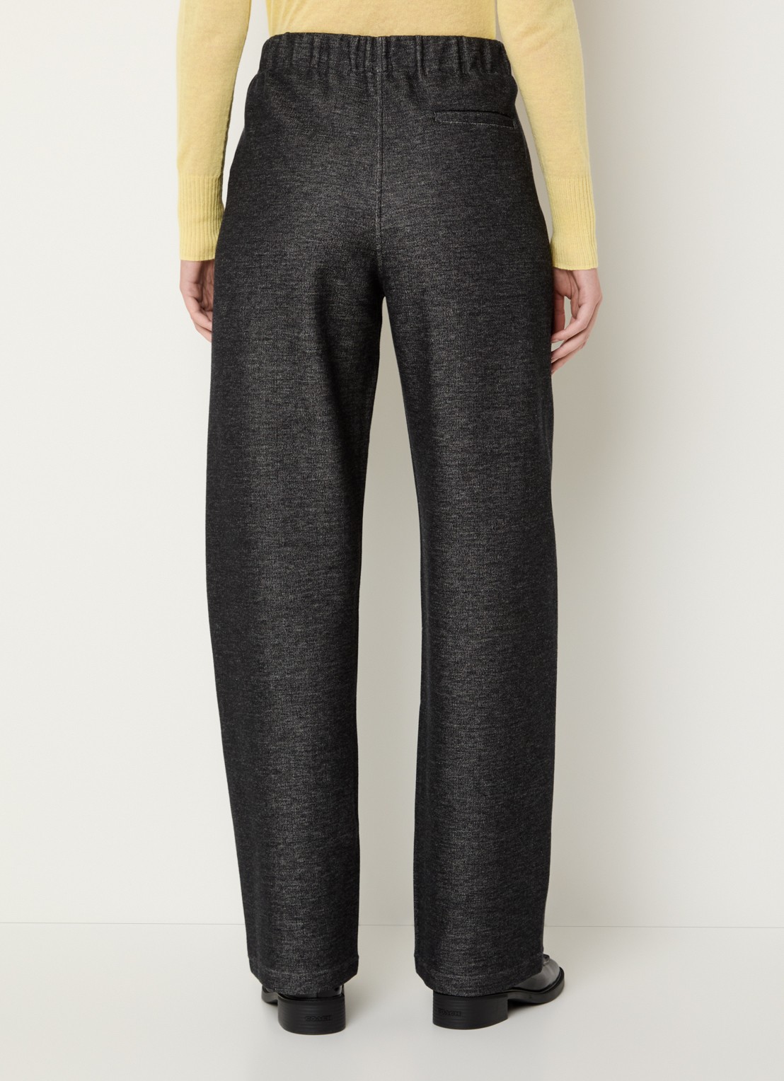 Max & Co High waist straight fit pantalon met gemêleerd dessin - achterkant 4 antraciet