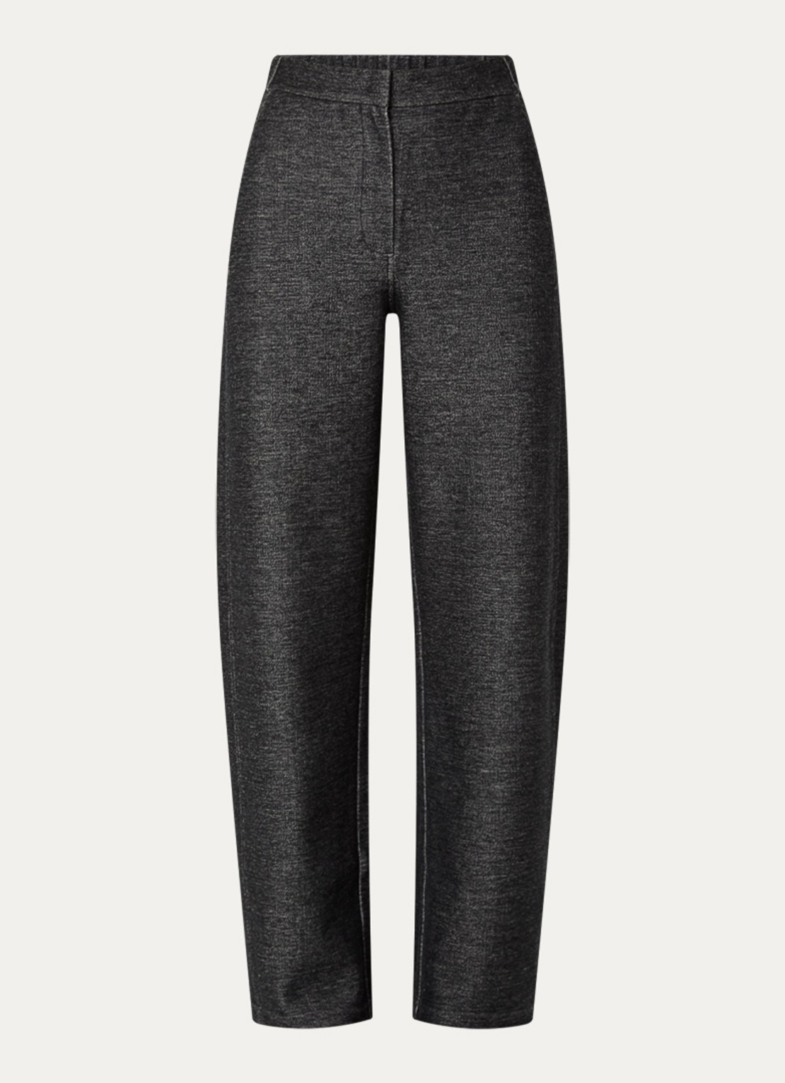 Max & Co High waist straight fit pantalon met gemêleerd dessin - voorkant 2 antraciet