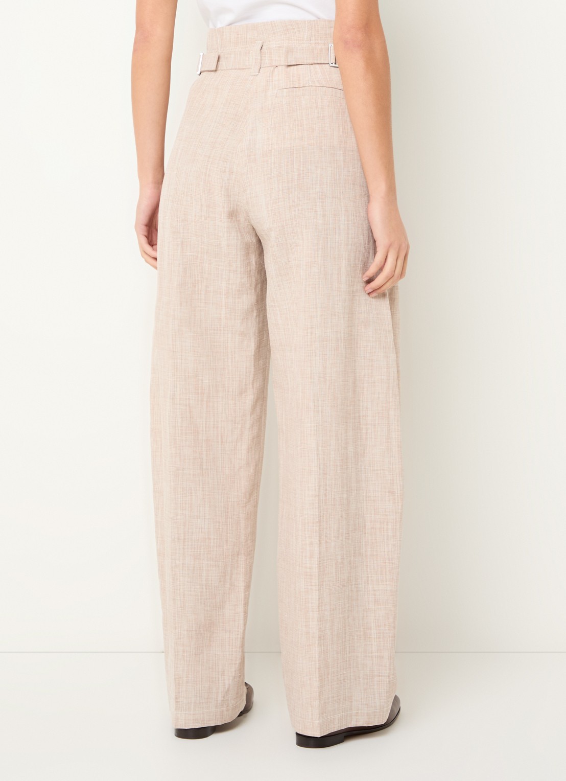 Max & Co High waist wide fit broek met steekzakken - achterkant 4 beige