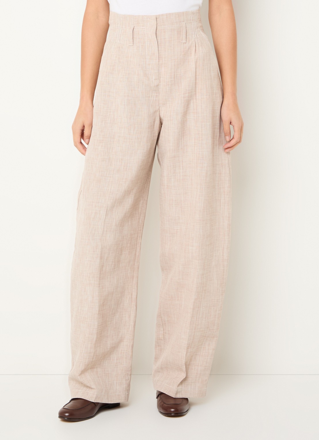 Max & Co High waist wide fit broek met steekzakken - detail 3 beige
