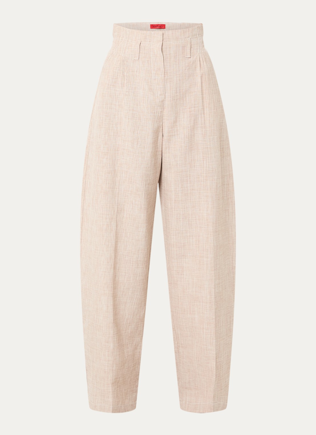 Max & Co High waist wide fit broek met steekzakken - voorkant beige