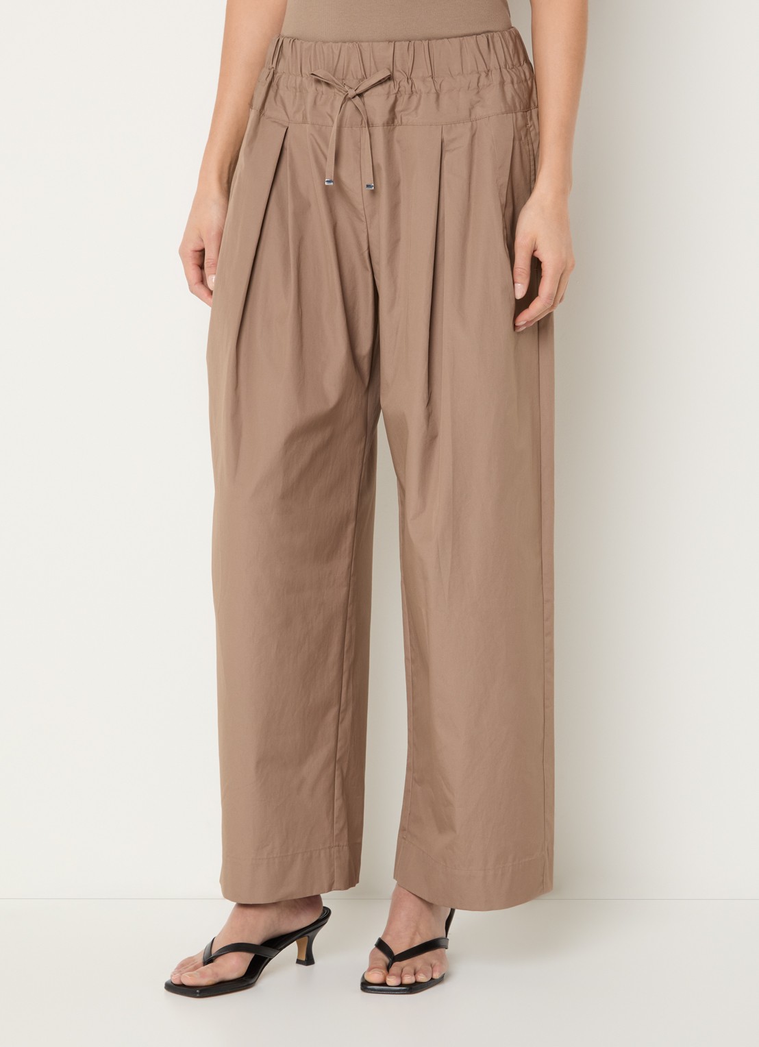 Max & Co  High waist wide fit palazzobroek steekzakken - detail 2 zand