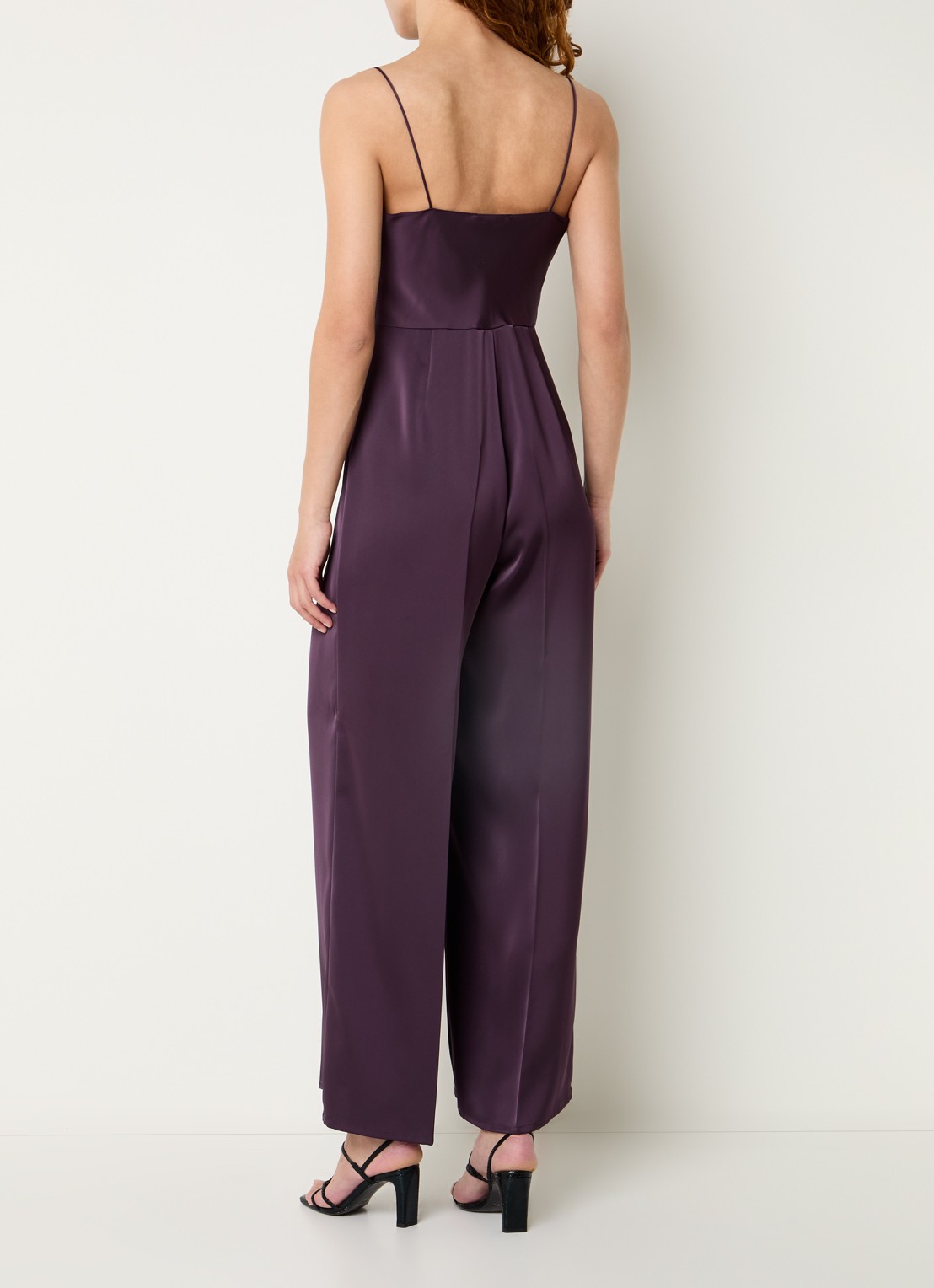 Max & Co Jumpsuit van satijn met rechthoekige hals - achterkant 4 aubergine