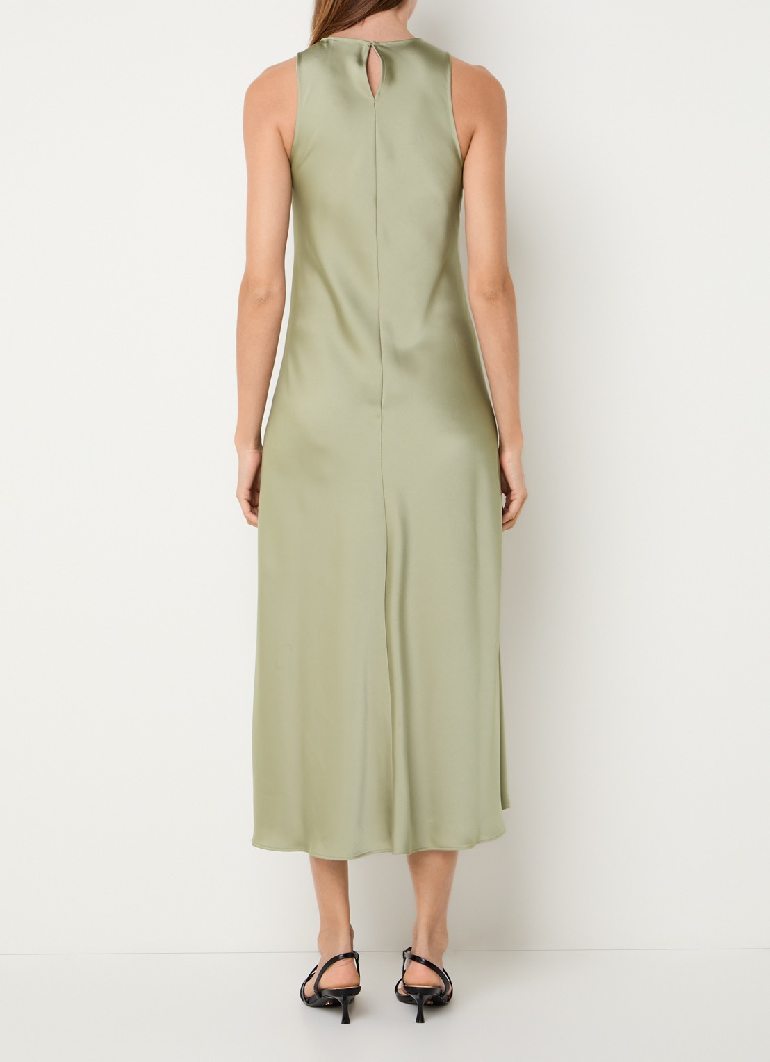 Max & Co Kaiser midi jurk van satijn - achterkant 4 beige