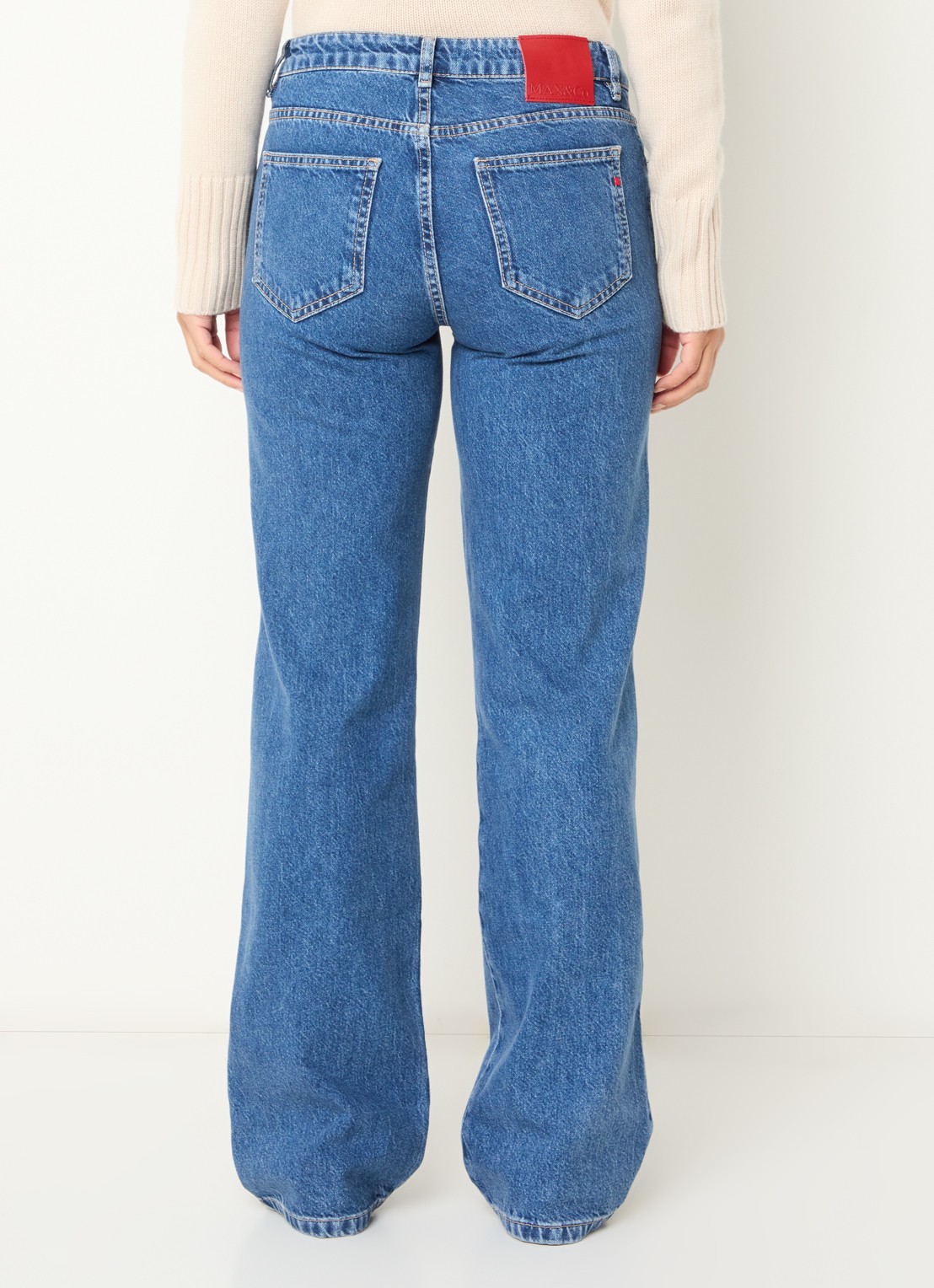 Max & Co Legume mid waist loose fit jeans met medium wassing - achterkant 3 indigo