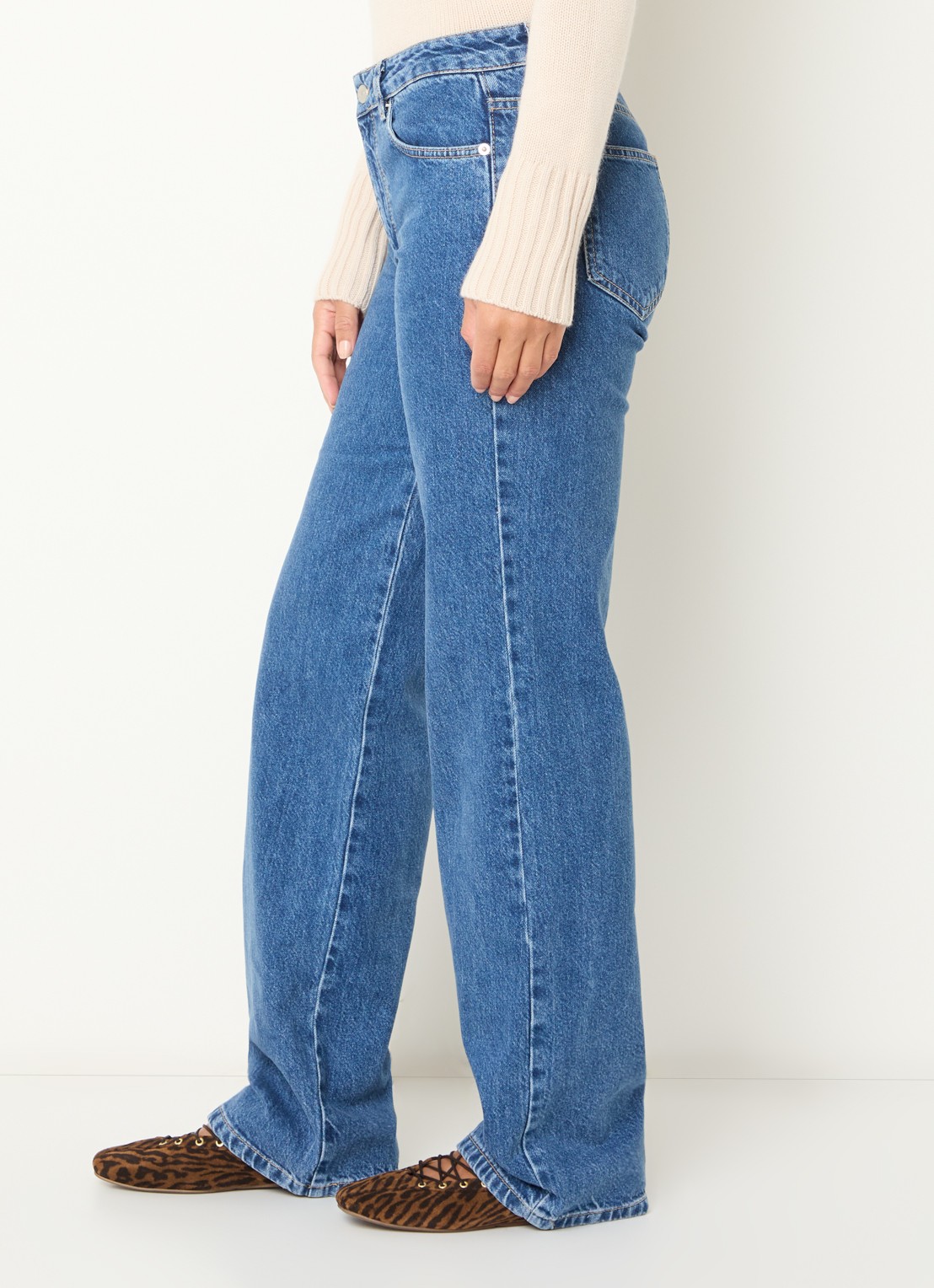 Max & Co Legume mid waist loose fit jeans met medium wassing - detail 2 indigo
