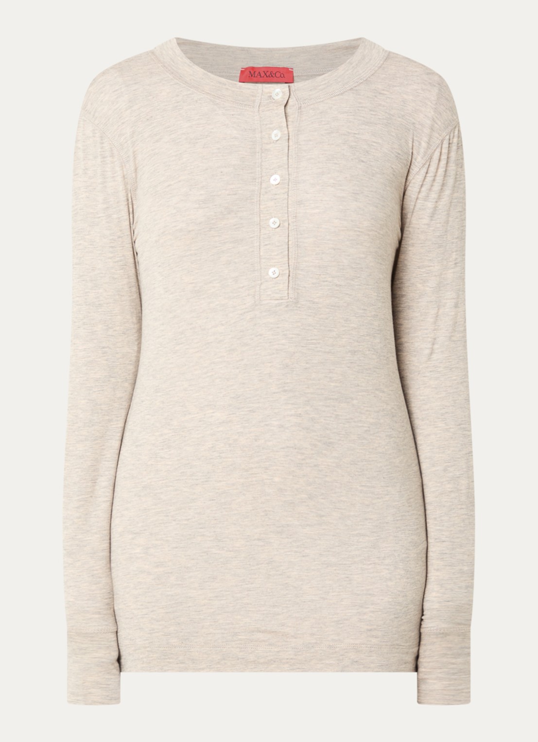 Max & Co Longsleeve met gemêleerd dessin - voorkant 2 grijsmele