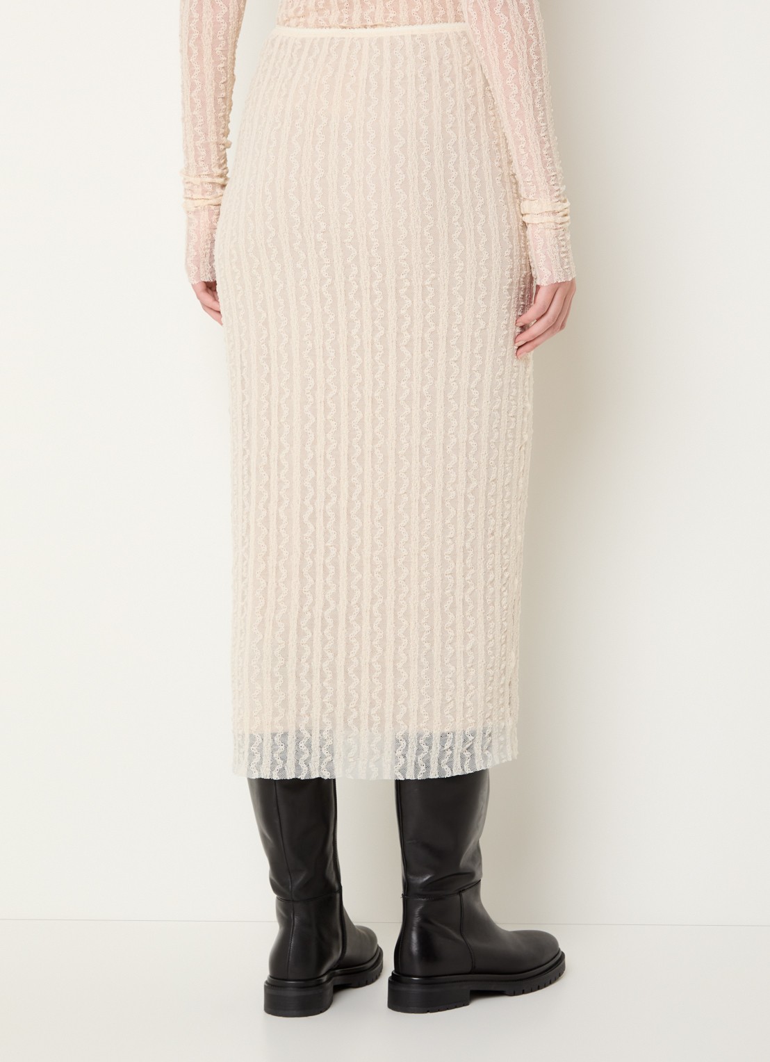 Max & Co Maxi rok met stretch - achterkant 3 beige