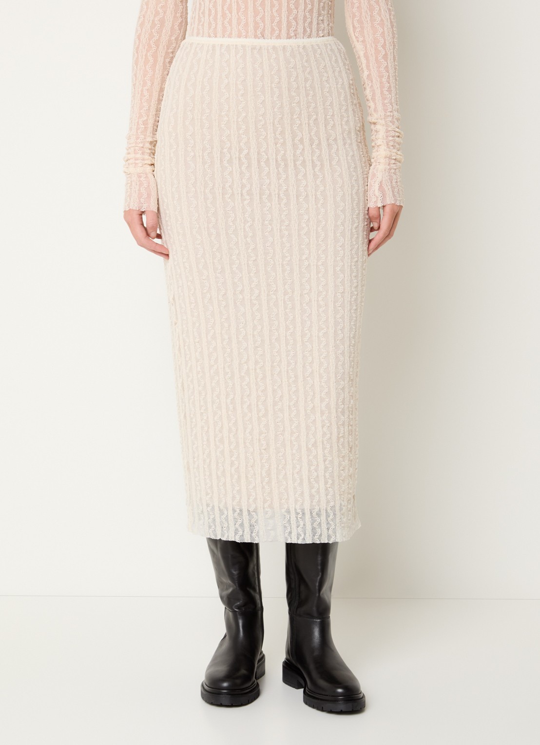 Max & Co Maxi rok met stretch - detail 4 beige