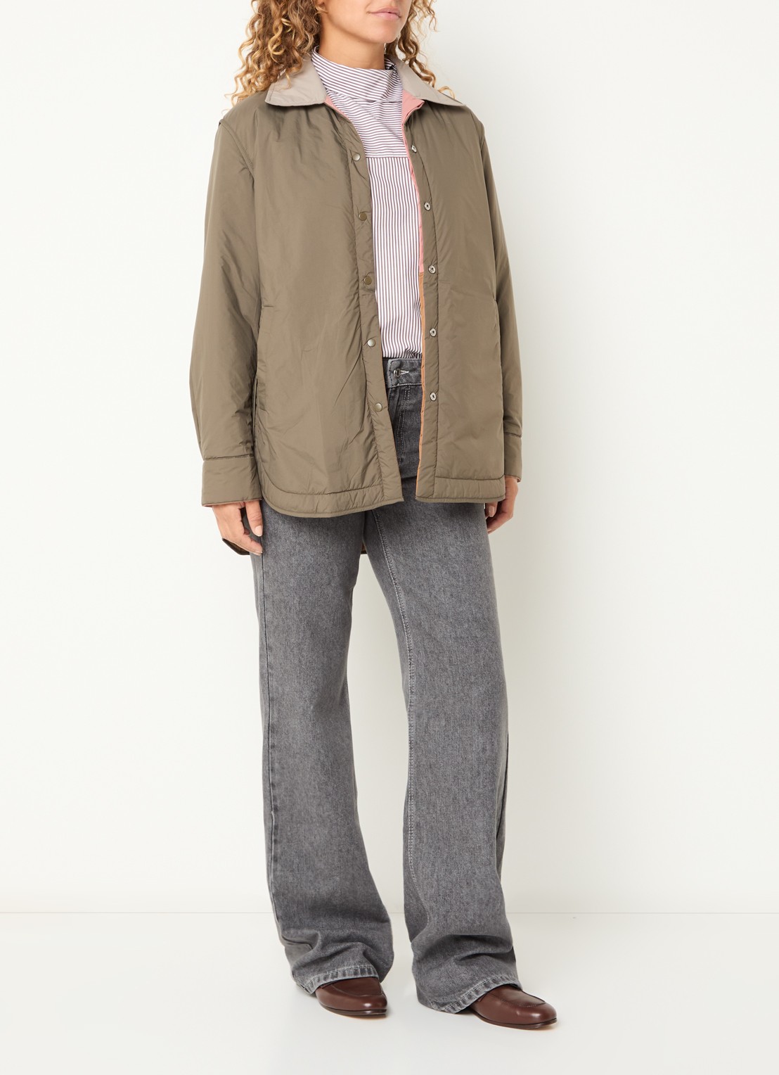 Max & Co Mcodomino reversible jack met steekzakken - voorkant 5 oudroze