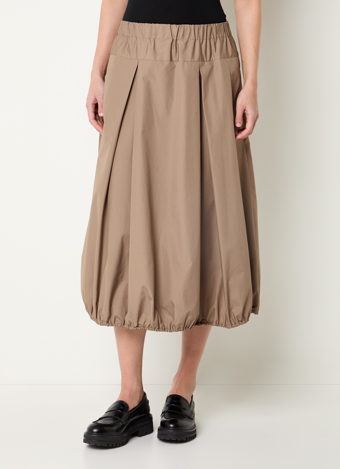 Max & Co Midi rok met elastische band - detail 4 zand
