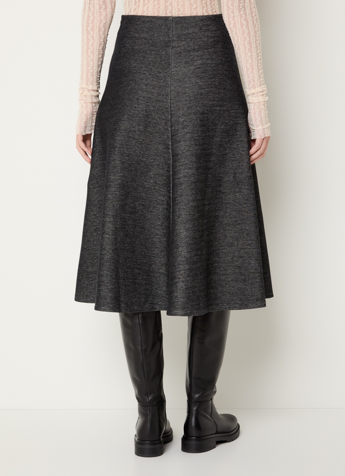 Max & Co Midi rok met gemêleerd dessin - achterkant 4 antraciet