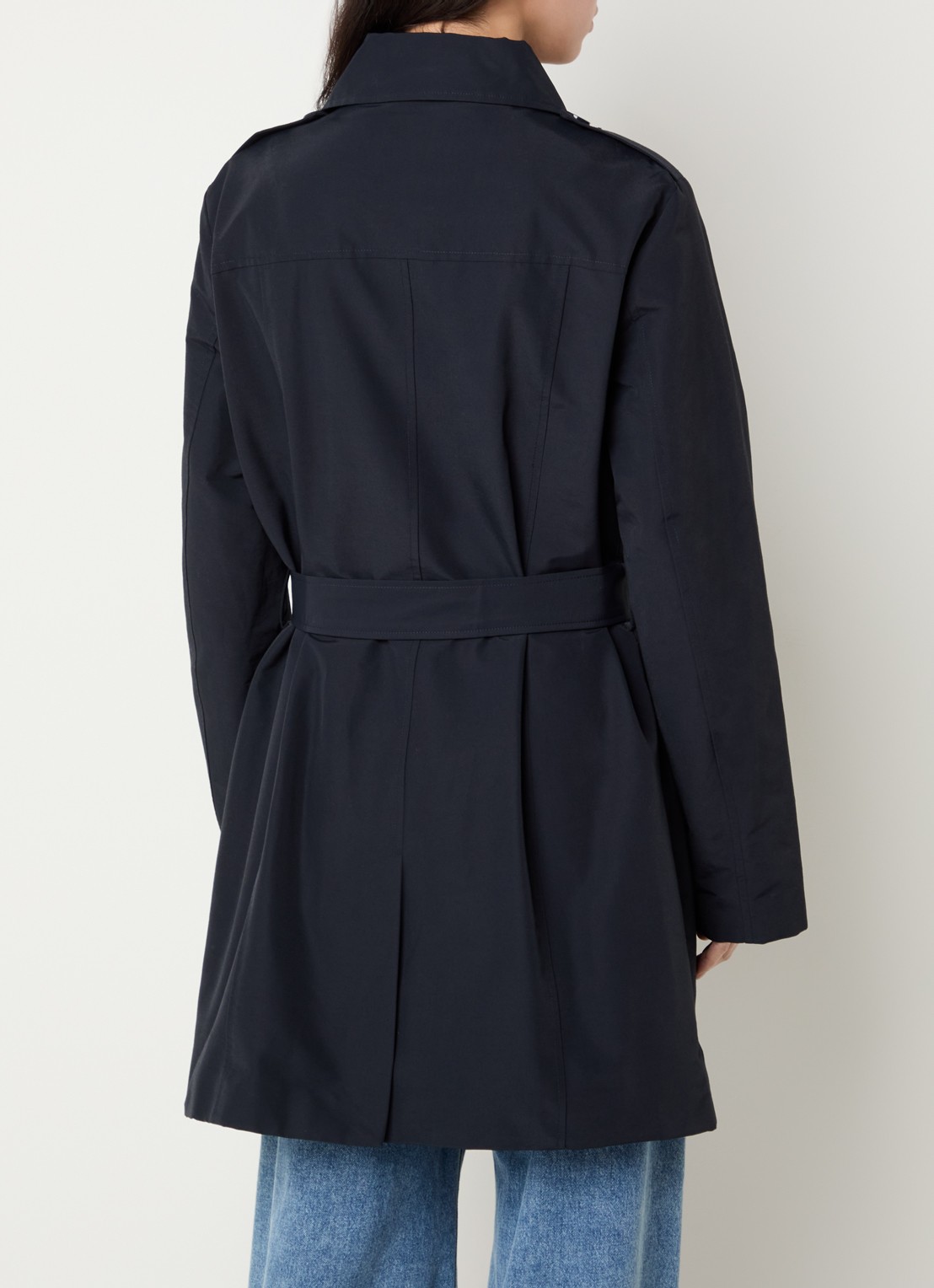 Max & Co Milo double-breasted trenchcoat met steekzakken - achterkant 2 donkerblauw