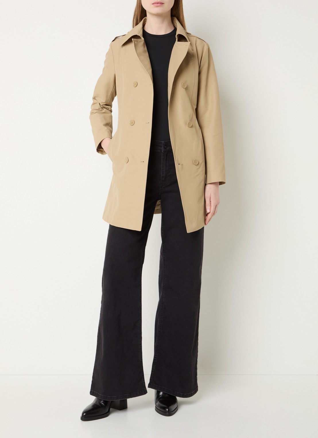 Max & Co Milo double-breasted trenchcoat met steekzakken - voorkant 2 camel