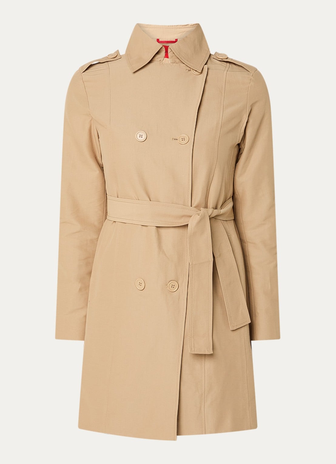 Max & Co Milo double breasted trenchcoat met strikceintuur - voorkant beige