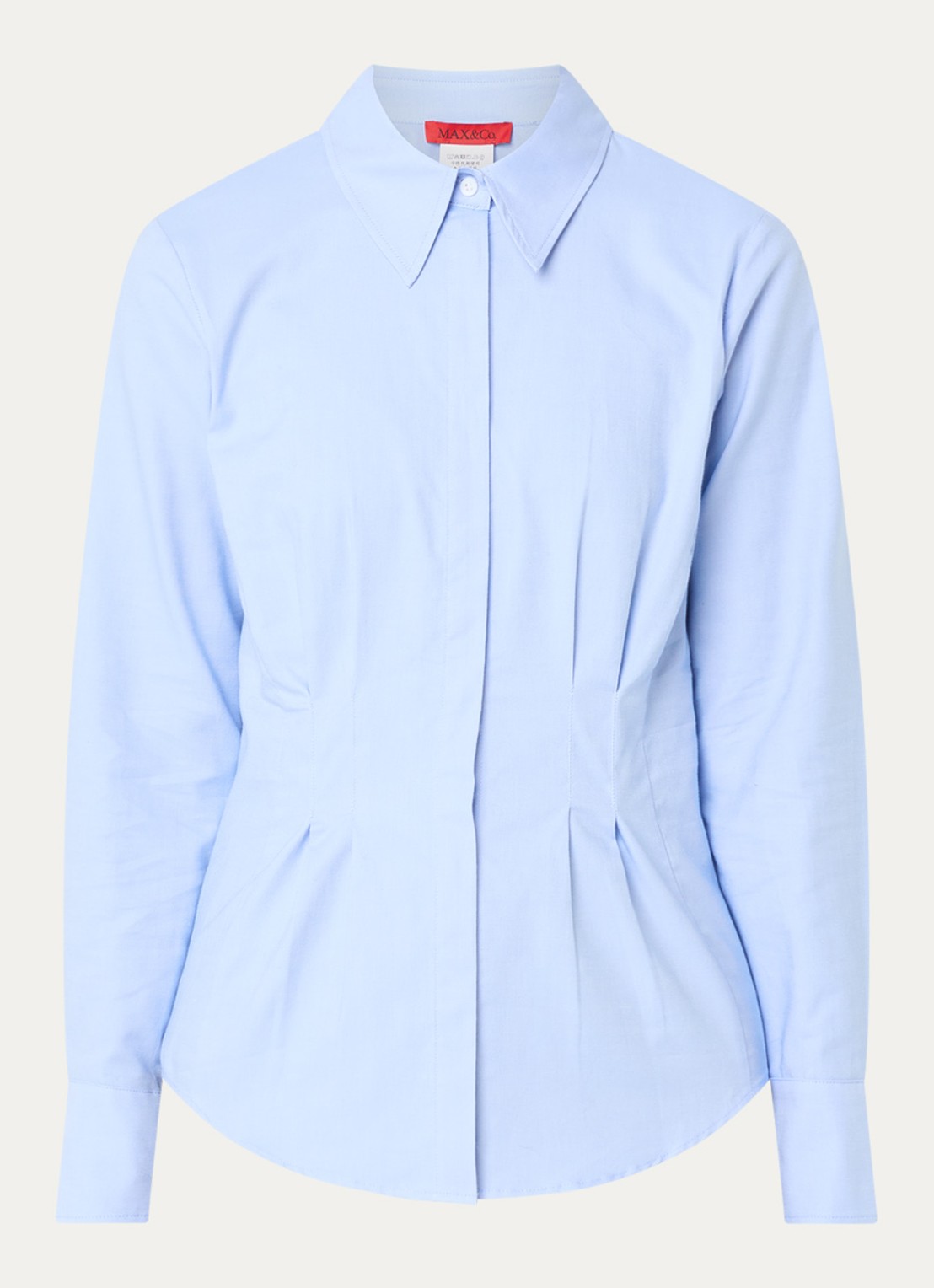 Max & Co Ondin blouse met kraag - voorkant lichtblauw