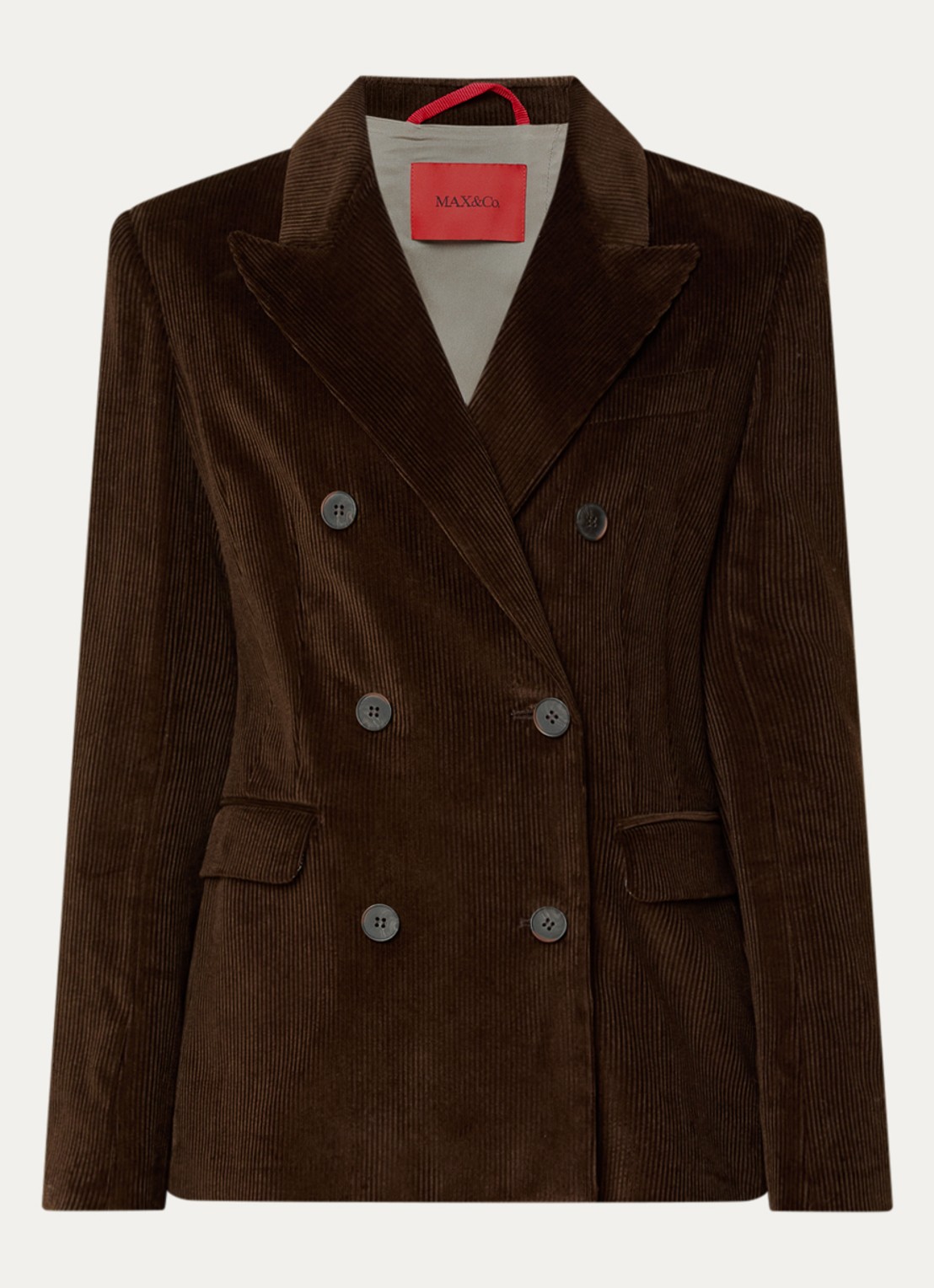 Max & Co Opunzia blazer van corduroy - voorkant lichtbruin