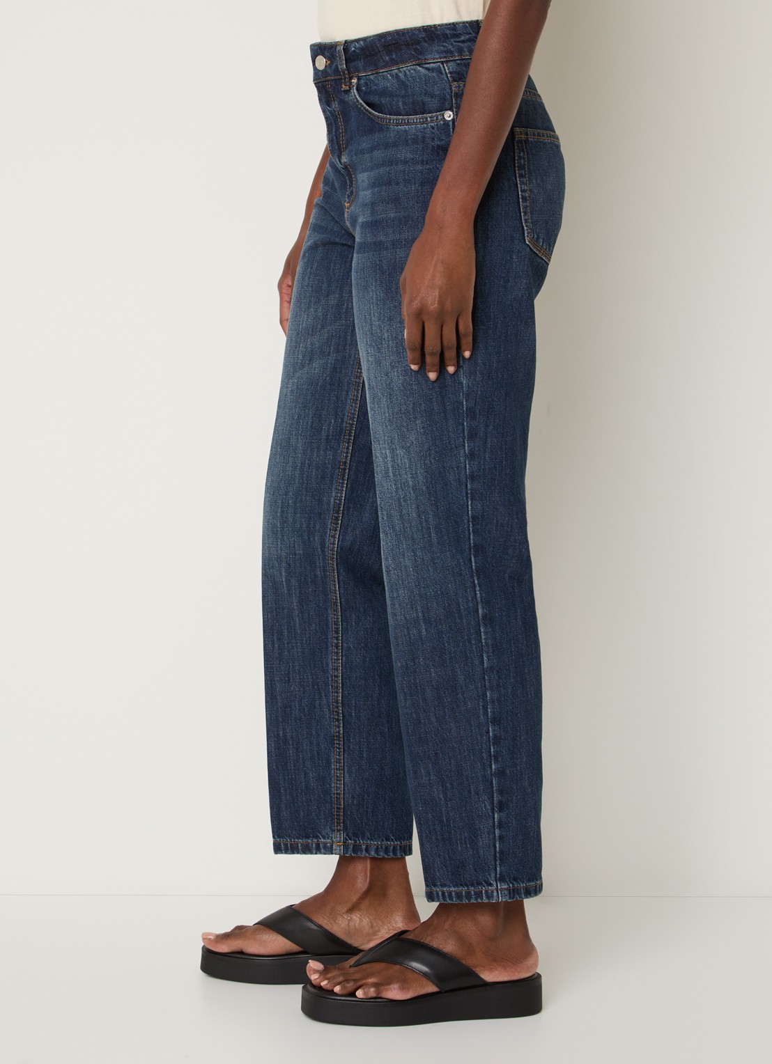 Max & Co Panetto mid waist slim fit jeans met donkere wassing - detail 3 indigo