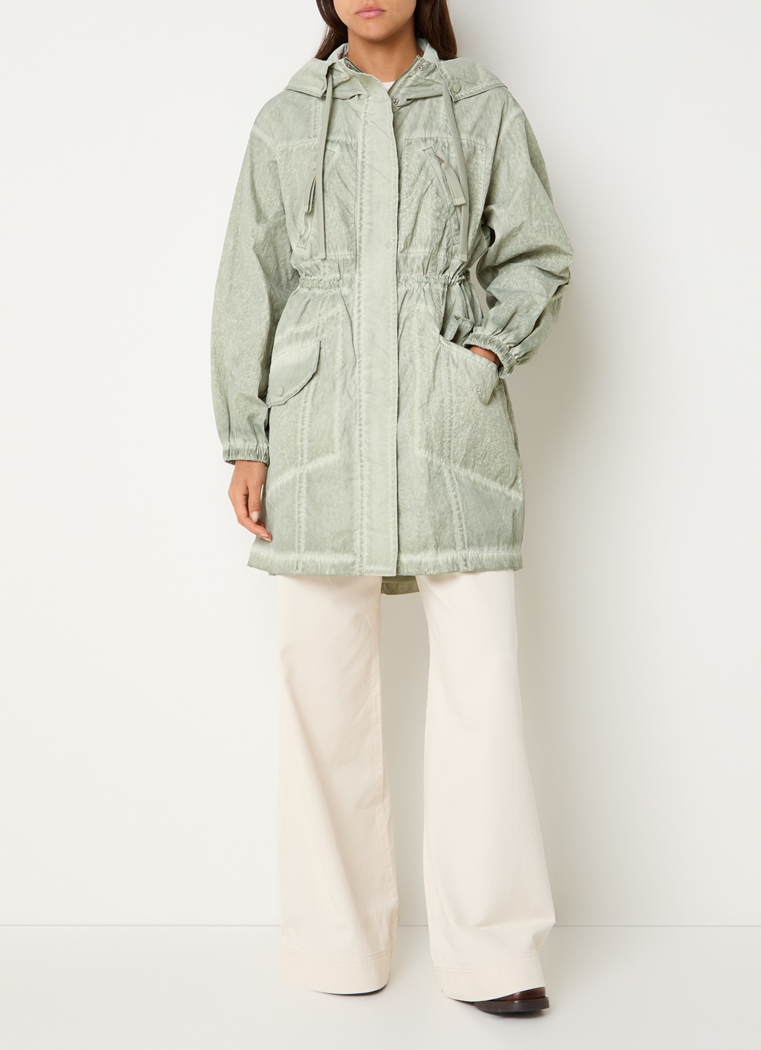 Max & Co Parka met steekzakken - voorkant 2 lichtgroen